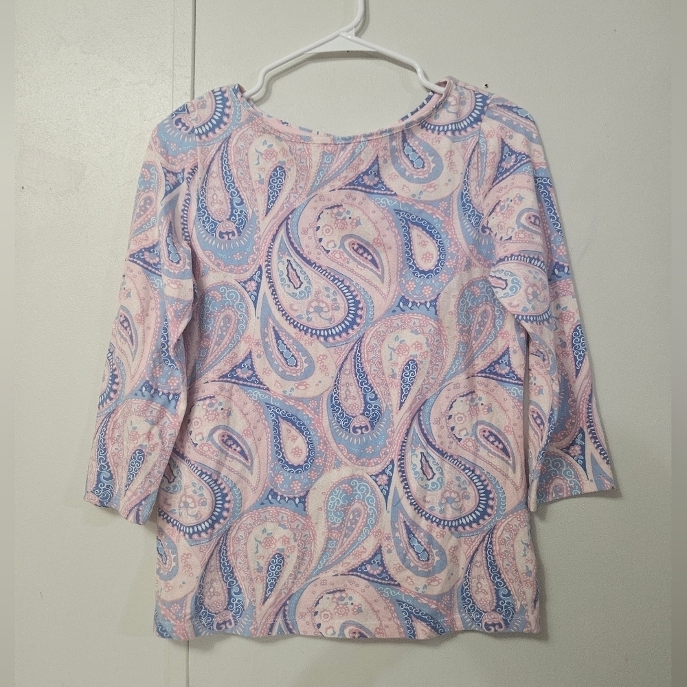 Talbots The Talbots Tee Pasiley Print Pink Shirt!